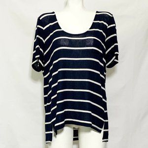 Cheslea Sky Nordstroms Navy Stripe Short Sleeve
